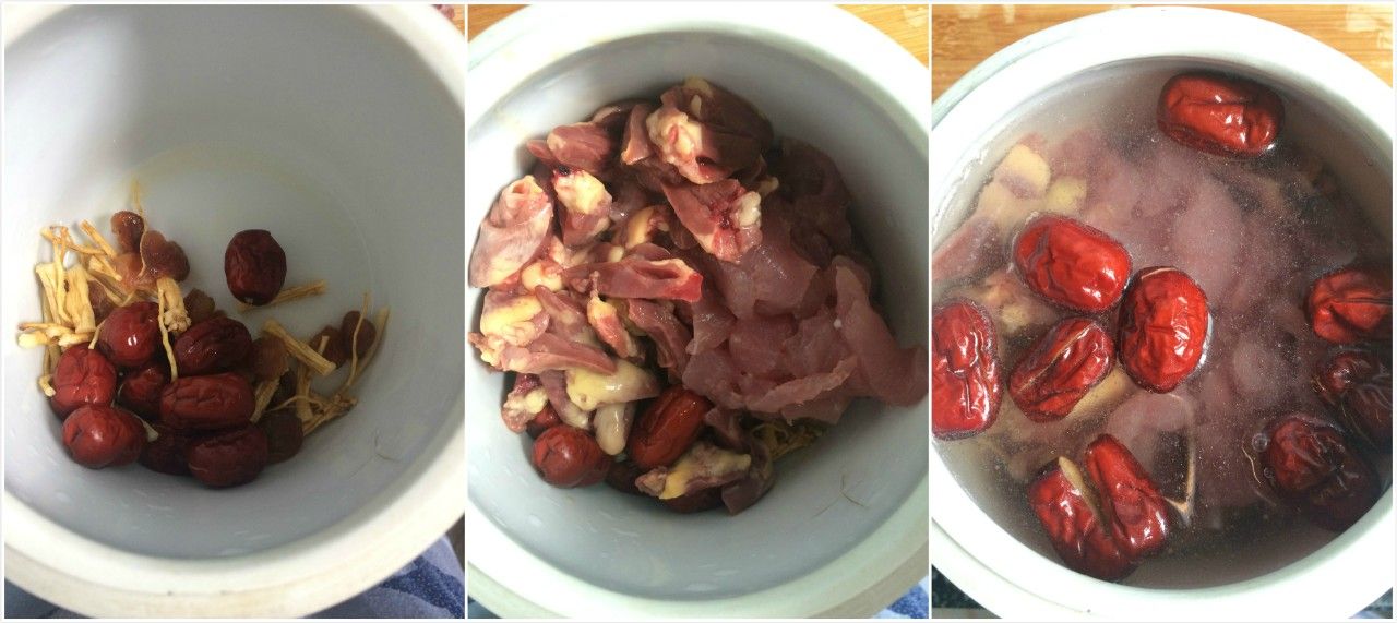 鸡心蒸瘦肉汤