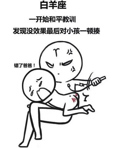 如果十二星座当了爹,遇到闯祸的熊孩子